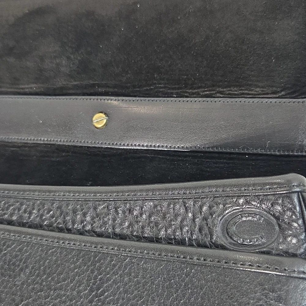 Vintage Chesneau Black Top Grain Leather Men's Briefcase